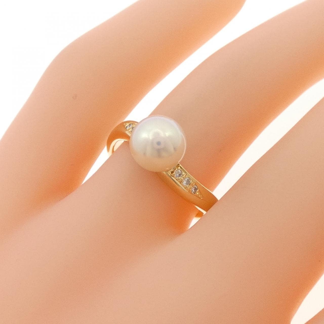 K18YG アコヤパール リング 7.3mm