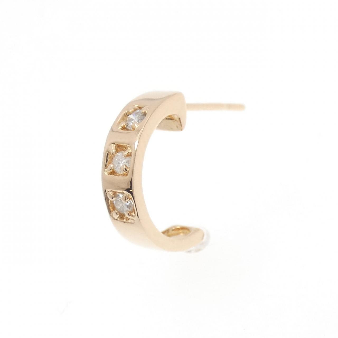 K18PG ダイヤモンド ピアス 0.06CT 片耳