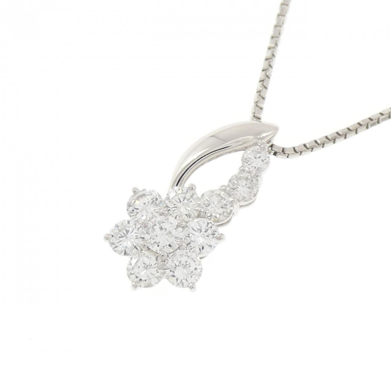 PT900/PT850 フラワー ダイヤモンド ネックレス 1.02CT