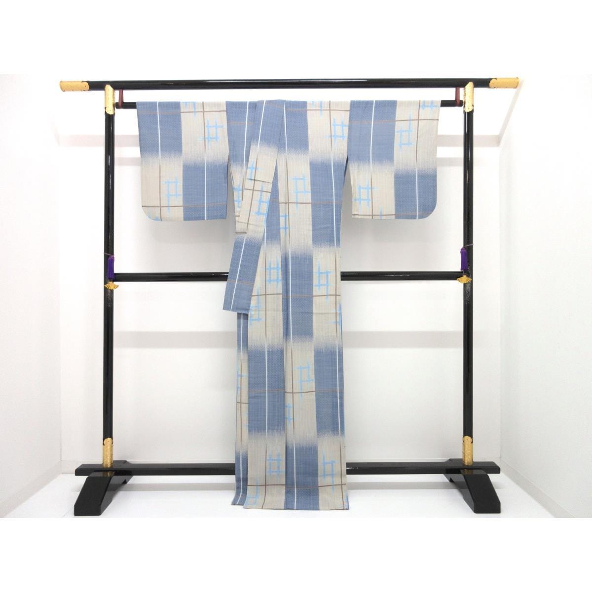 単衣　【撫松庵】紗織小紋