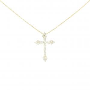 K18YG クロス ダイヤモンド ネックレス 0.50CT