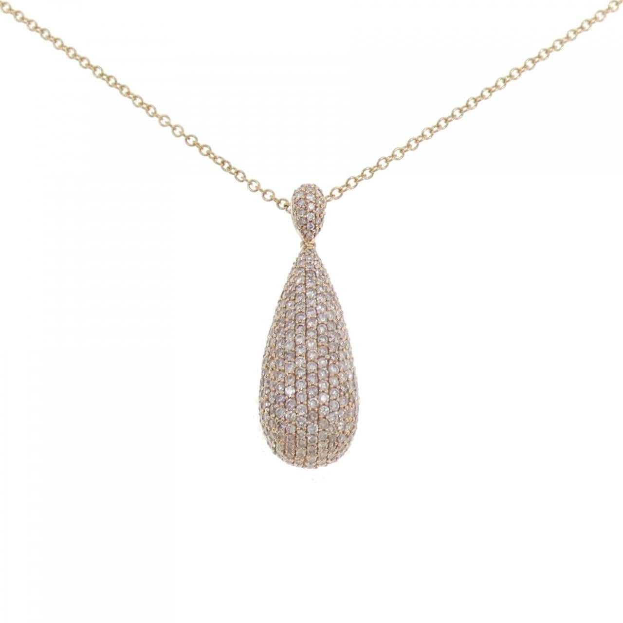 750PG/K18PG ダイヤモンド ネックレス 1.70CT