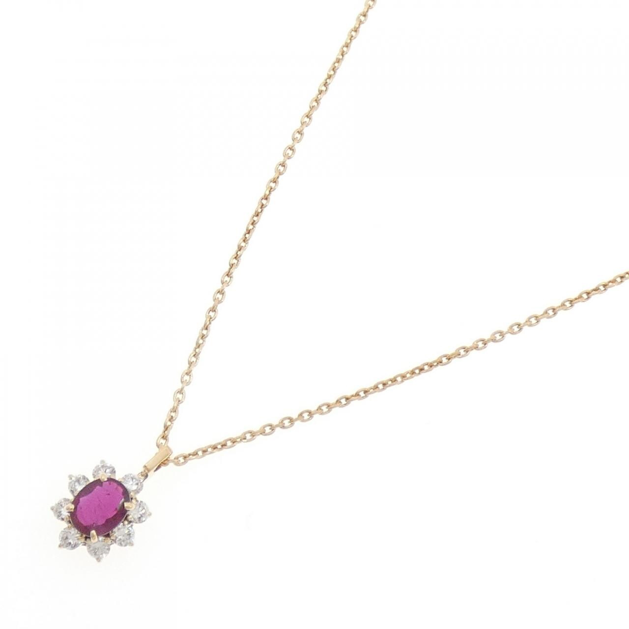 K18YG ルビー ネックレス 0.68CT