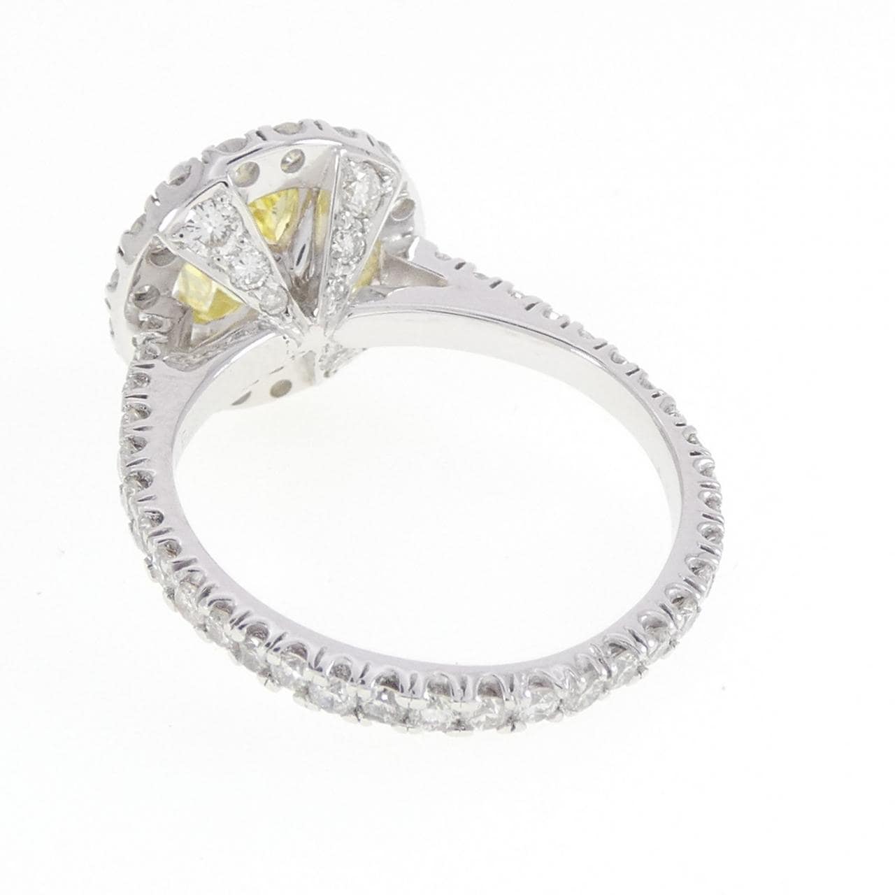 K18WG ダイヤモンド リング 1.547CT FIY VS2 ファンシーカット