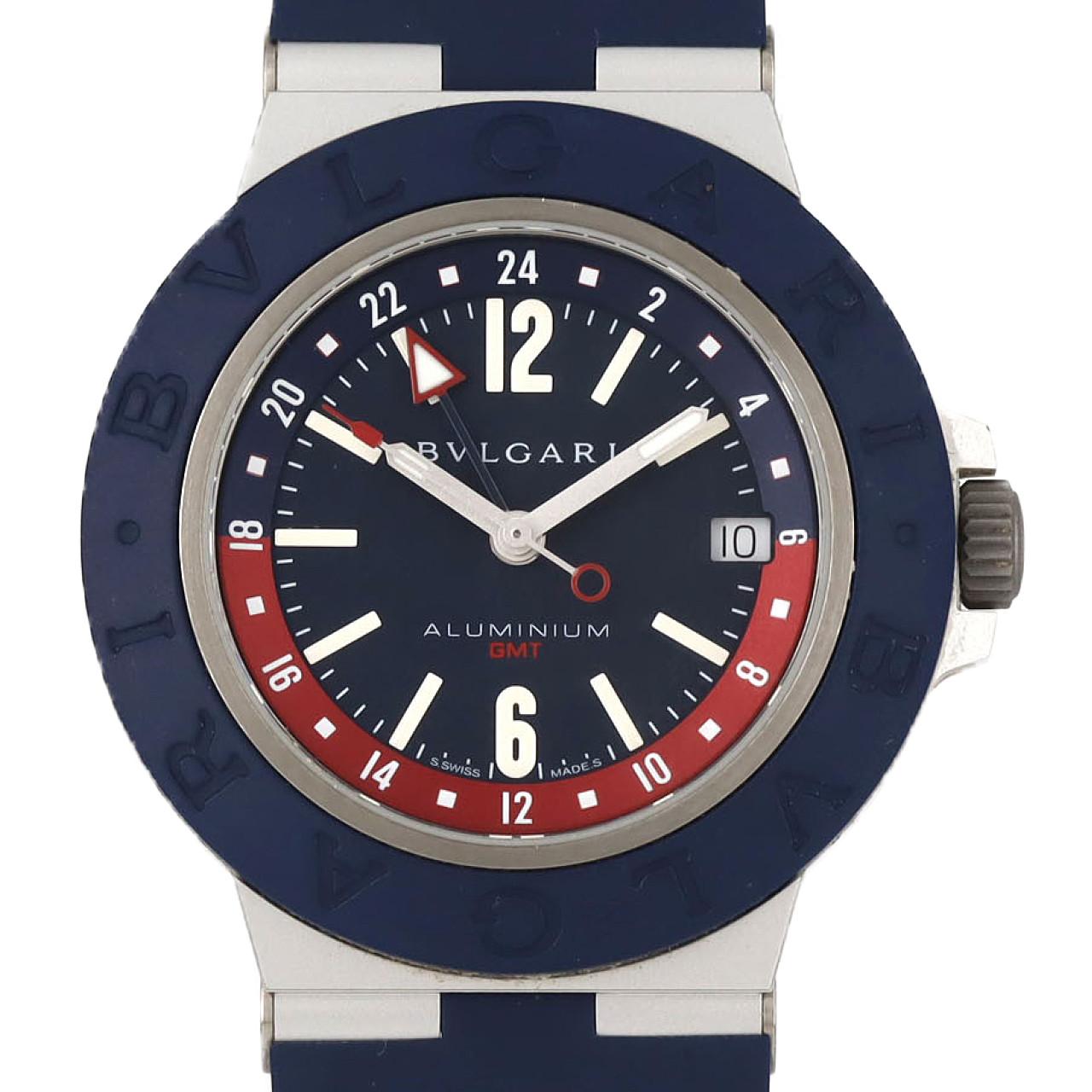【ノーメンテナンス還元価格】ブルガリ ブルガリアルミニウムGMT BB40ATGMT/103554 アルミニウム 自動巻