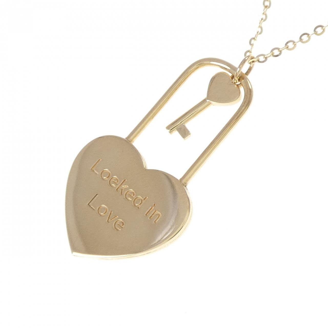 K18YG ハート×キー ネックレス