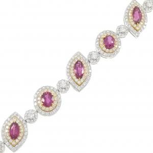 K18WG/K18YG ルビー ブレスレット 7.27CT