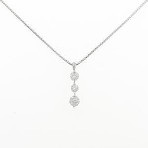 ミキモト スリーストーン ネックレス 0.80CT