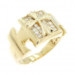 K18YG クロス ダイヤモンド リング 0.25CT