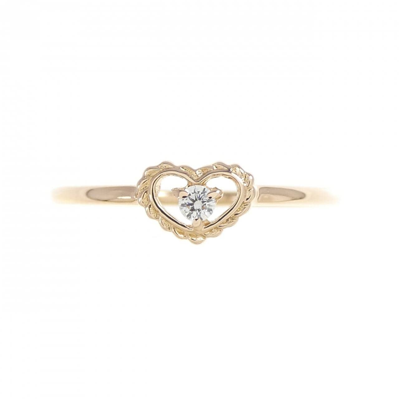 K18PG Heart Diamond Ring 0.03CT