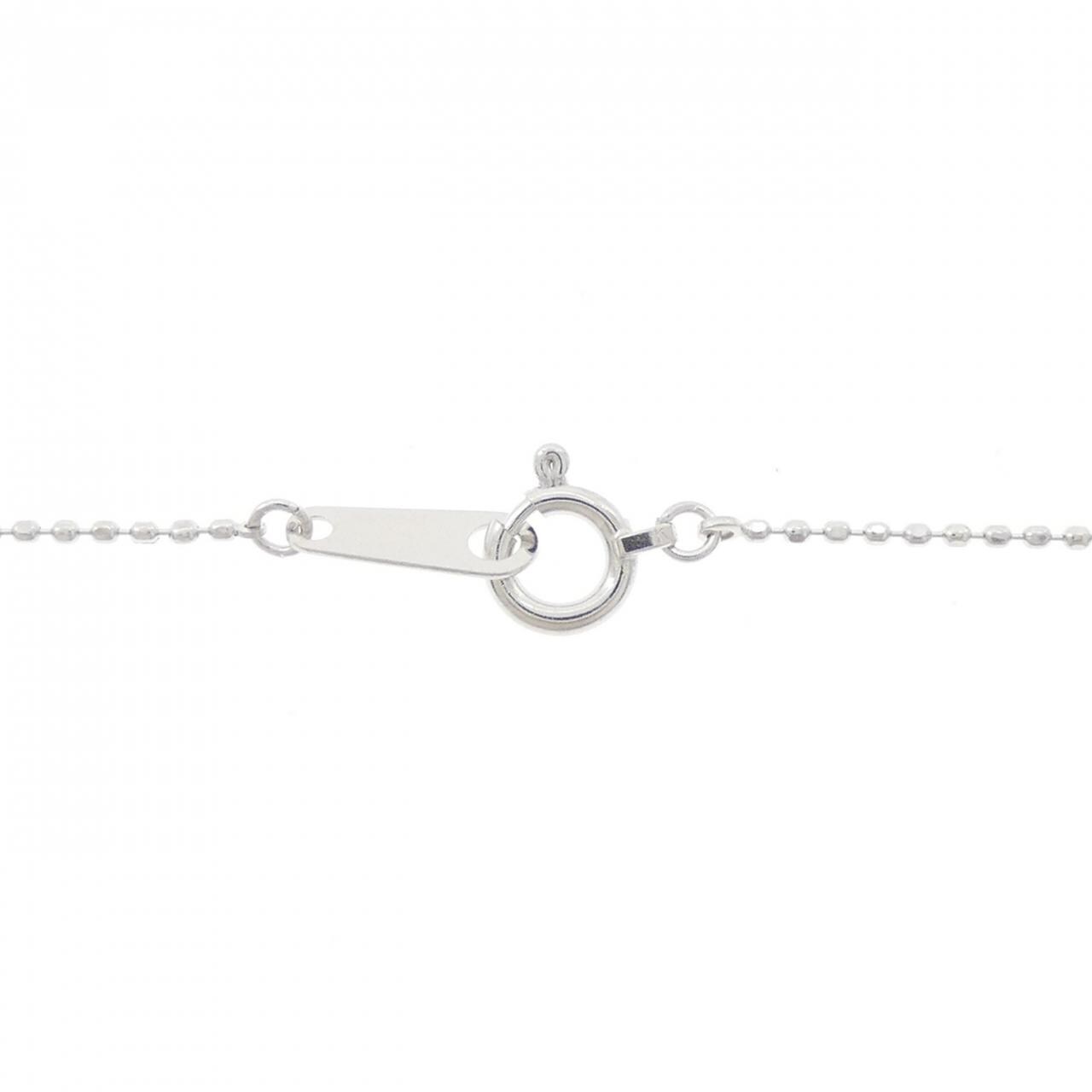 PT900/K18WG フラワー ダイヤモンド ネックレス 0.50CT