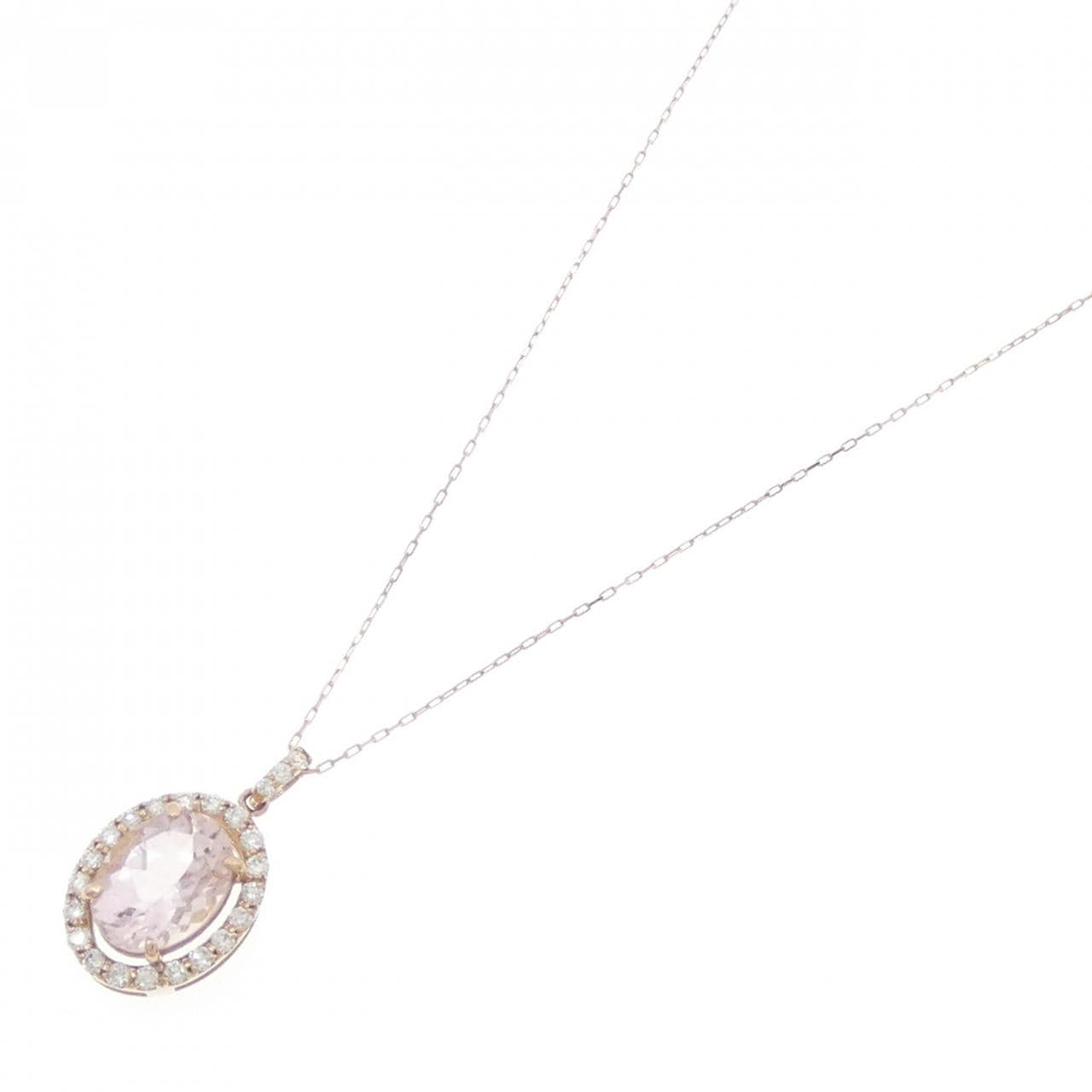 【新品】K18PG モルガナイト ネックレス 1.12CT
