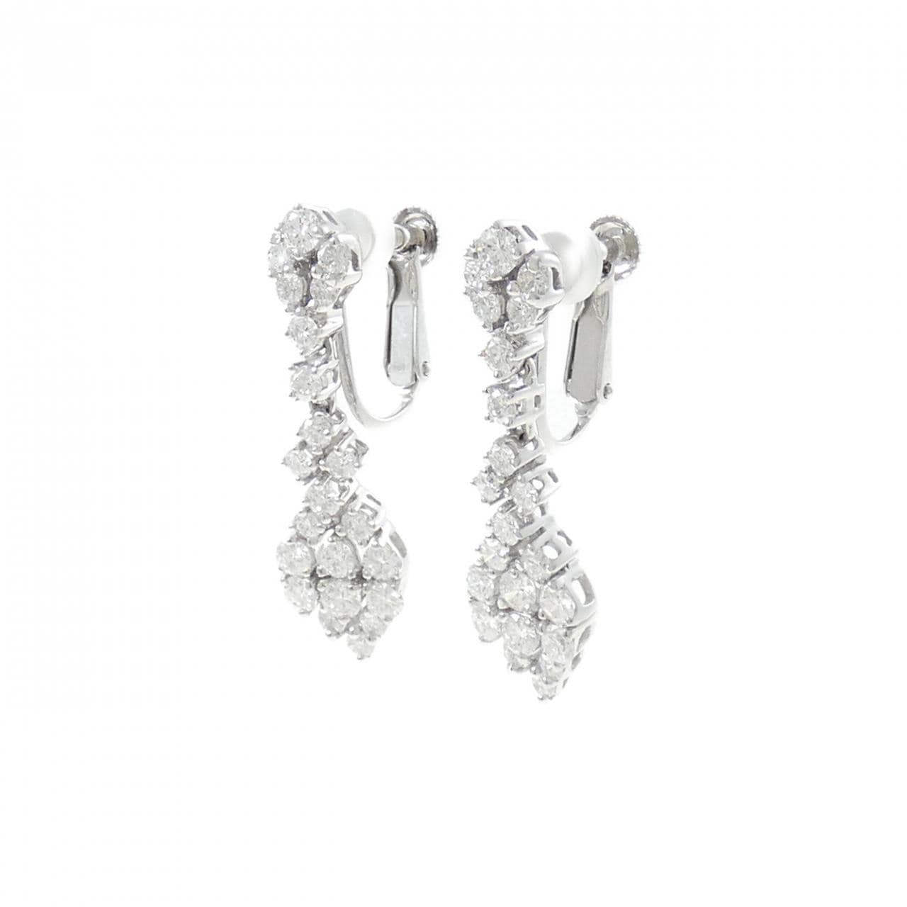 750WG/K14WG Diamond Earrings 1.85CT
