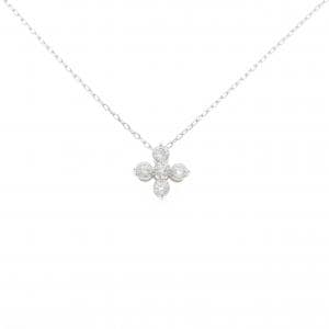 K18WG フラワー ダイヤモンド ネックレス 0.50CT