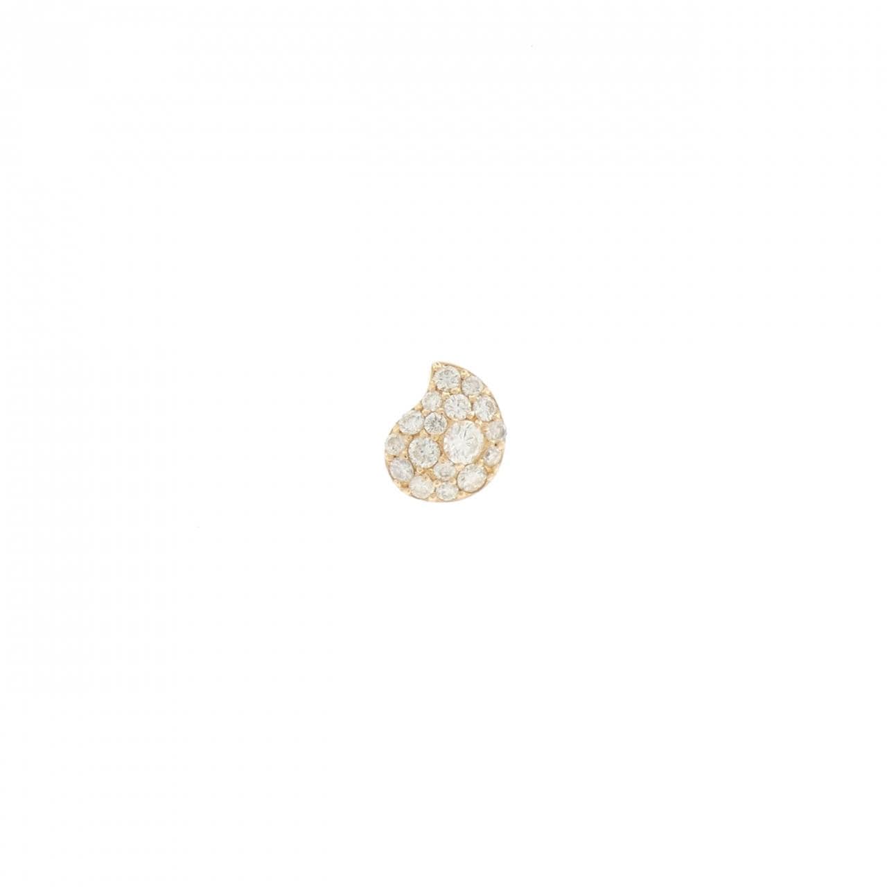 K18PG ダイヤモンド ピアス 0.15CT 片耳