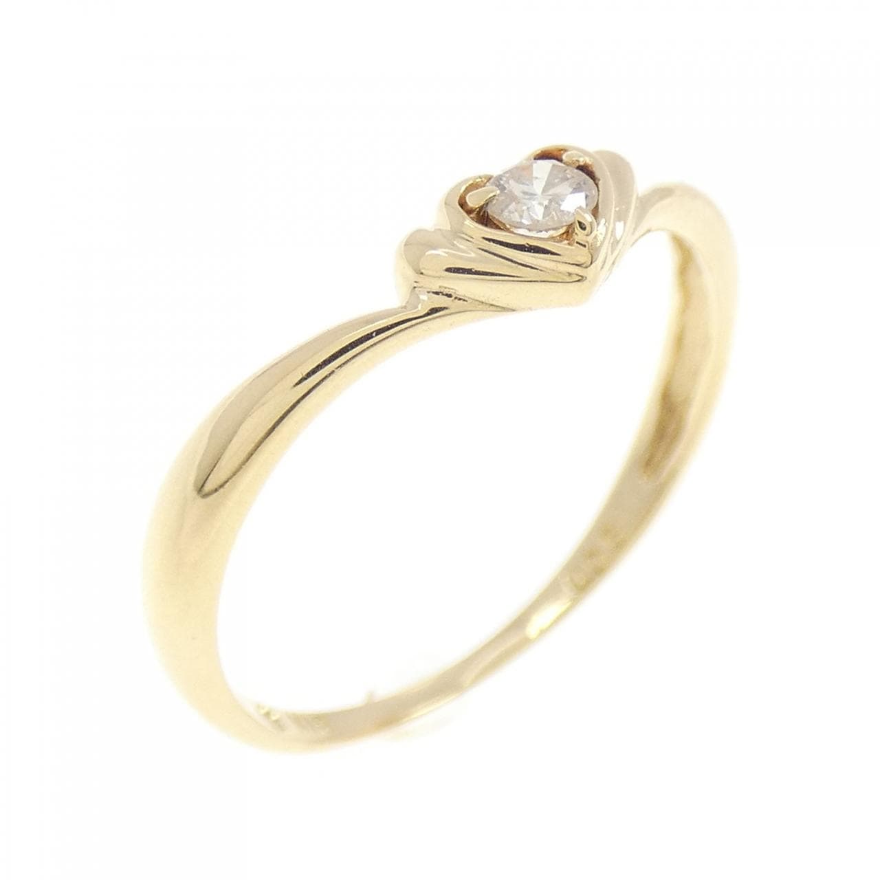 K18YG ハート ダイヤモンド リング 0.06CT