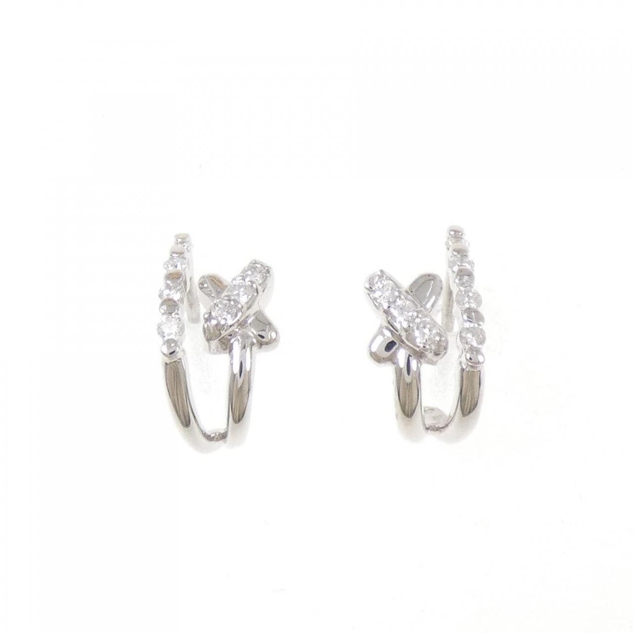 K18WG ダイヤモンド ピアス 0.14CT