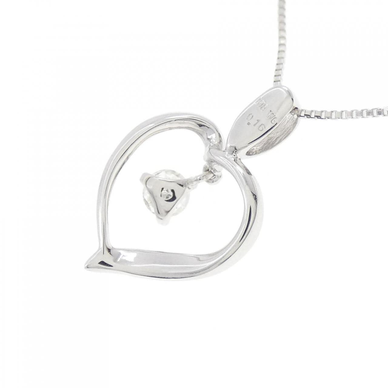 K18WG heart Diamond necklace 0.16CT