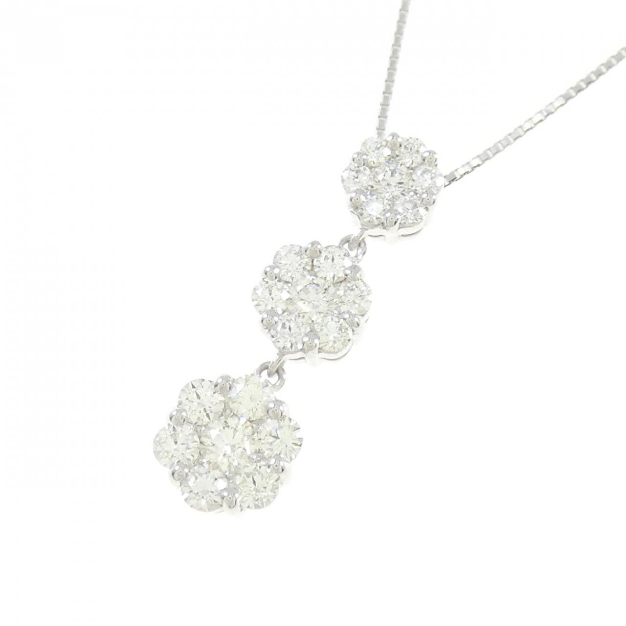K18WG ダイヤモンド ネックレス 1.048CT