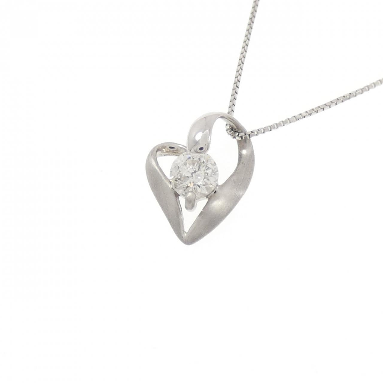 PT900/PT850 ハート ダイヤモンド ネックレス 0.30CT