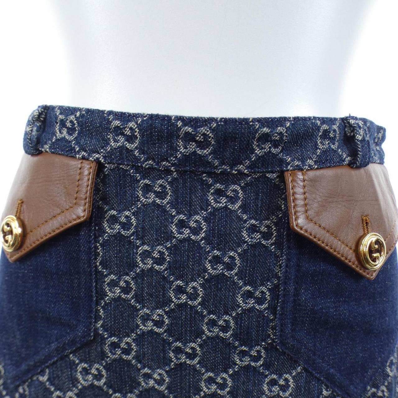 グッチ GUCCI ウォッシュド オーガニックデニムスカート 651415 XDBLL スカート