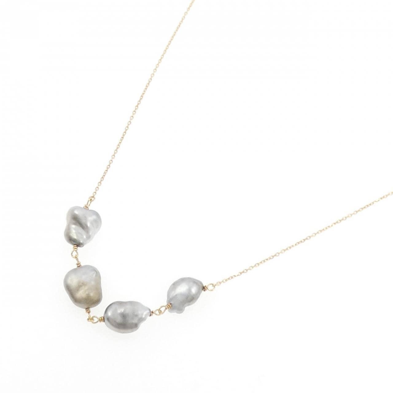 K18YG 黒蝶パール ネックレス