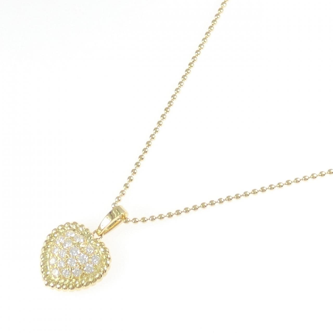 750YG ハート ダイヤモンド ネックレス