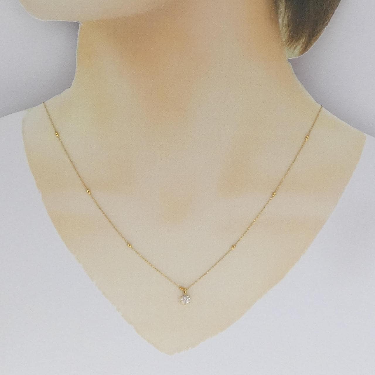 K18YG ソリティア ダイヤモンド ネックレス 0.30CT
