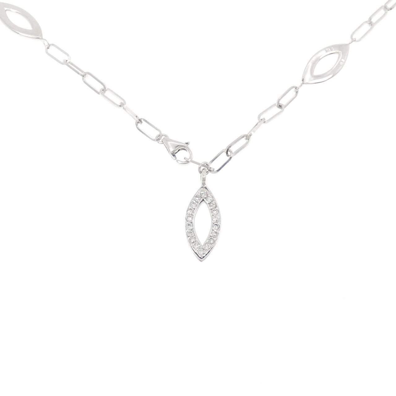 K18WG ダイヤモンド ネックレス 0.18CT