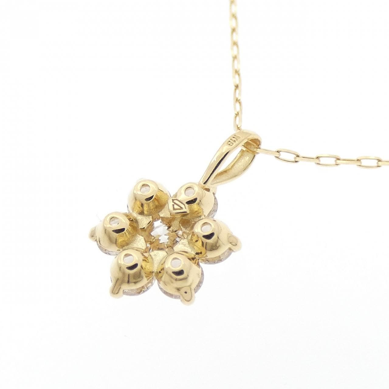 [BRAND NEW] K18YG Flower Diamond Necklace