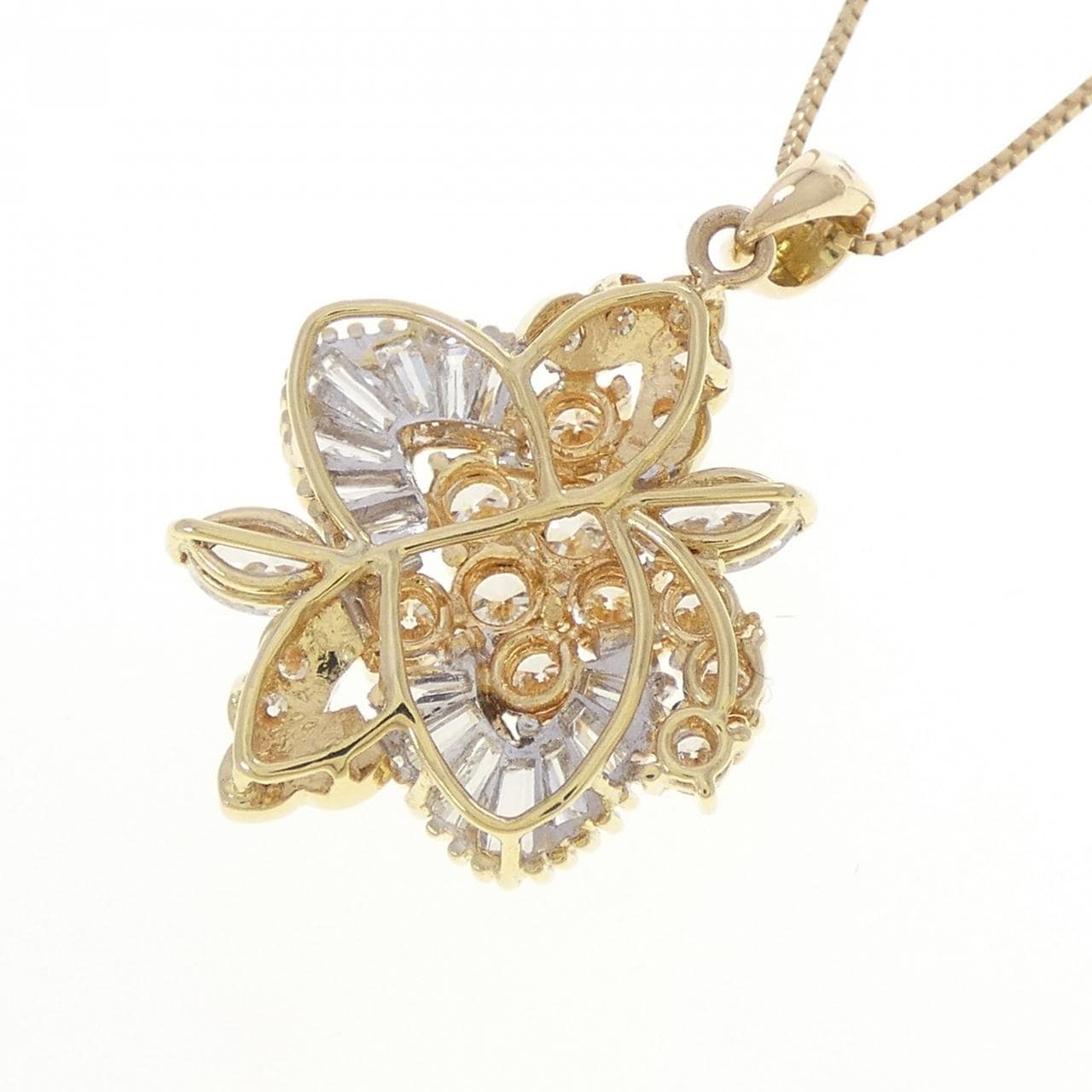 K18YG/K18WG ダイヤモンド ネックレス 3.16CT