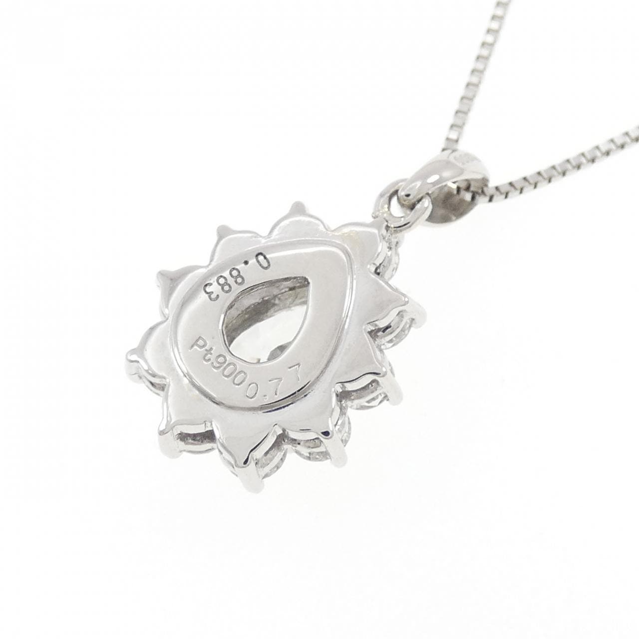 PT900/PT850 ダイヤモンド ネックレス 0.883CT F VVS1 ペアシェイプ