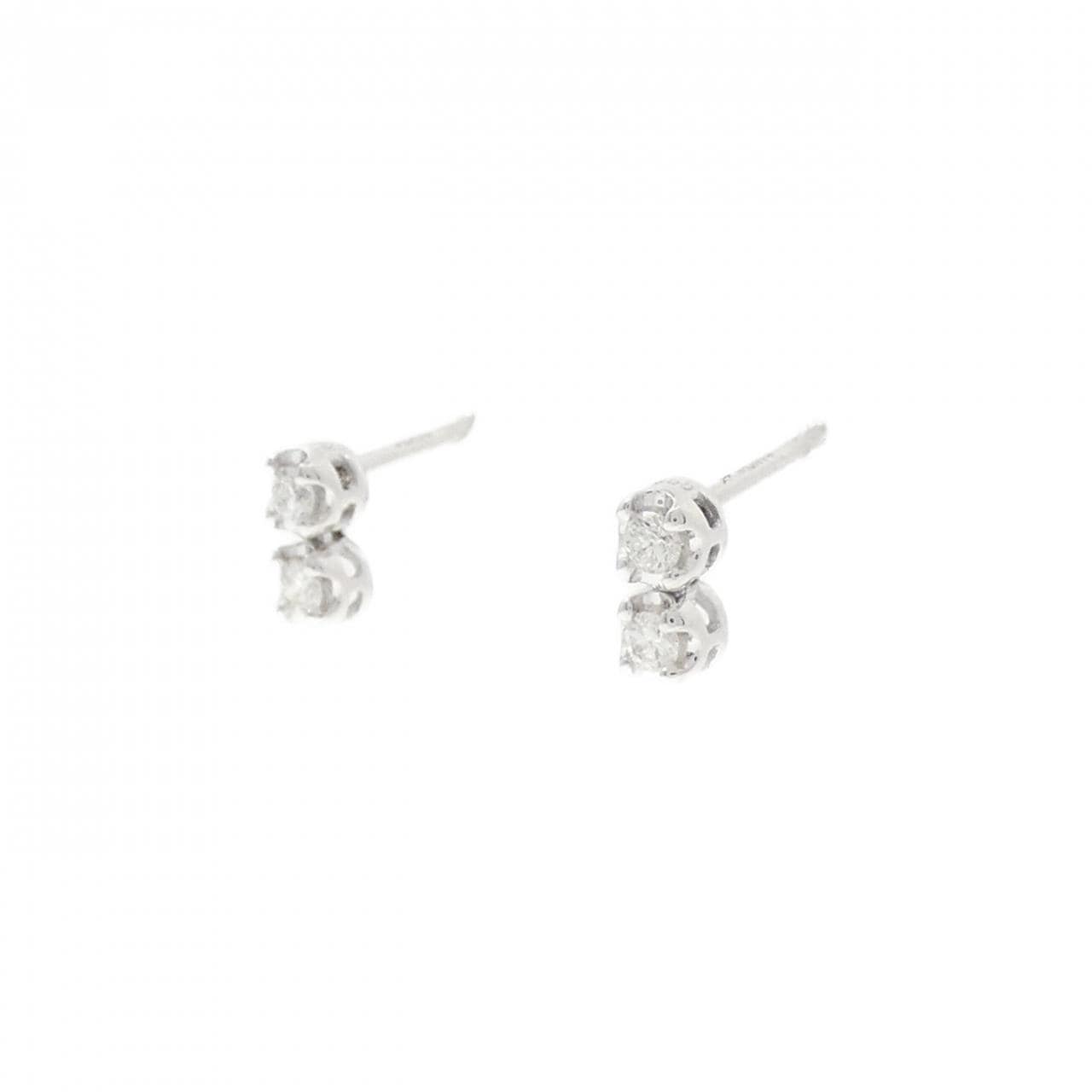 K14WG ダイヤモンド ピアス 0.10CT