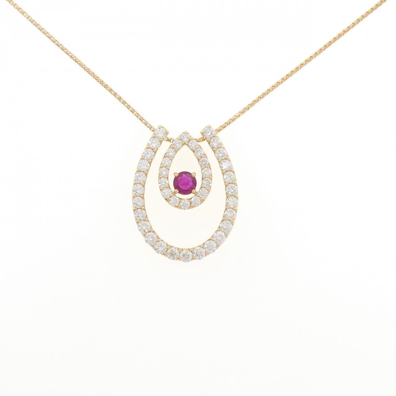 K18YG 2WAY ルビー ネックレス 0.39CT