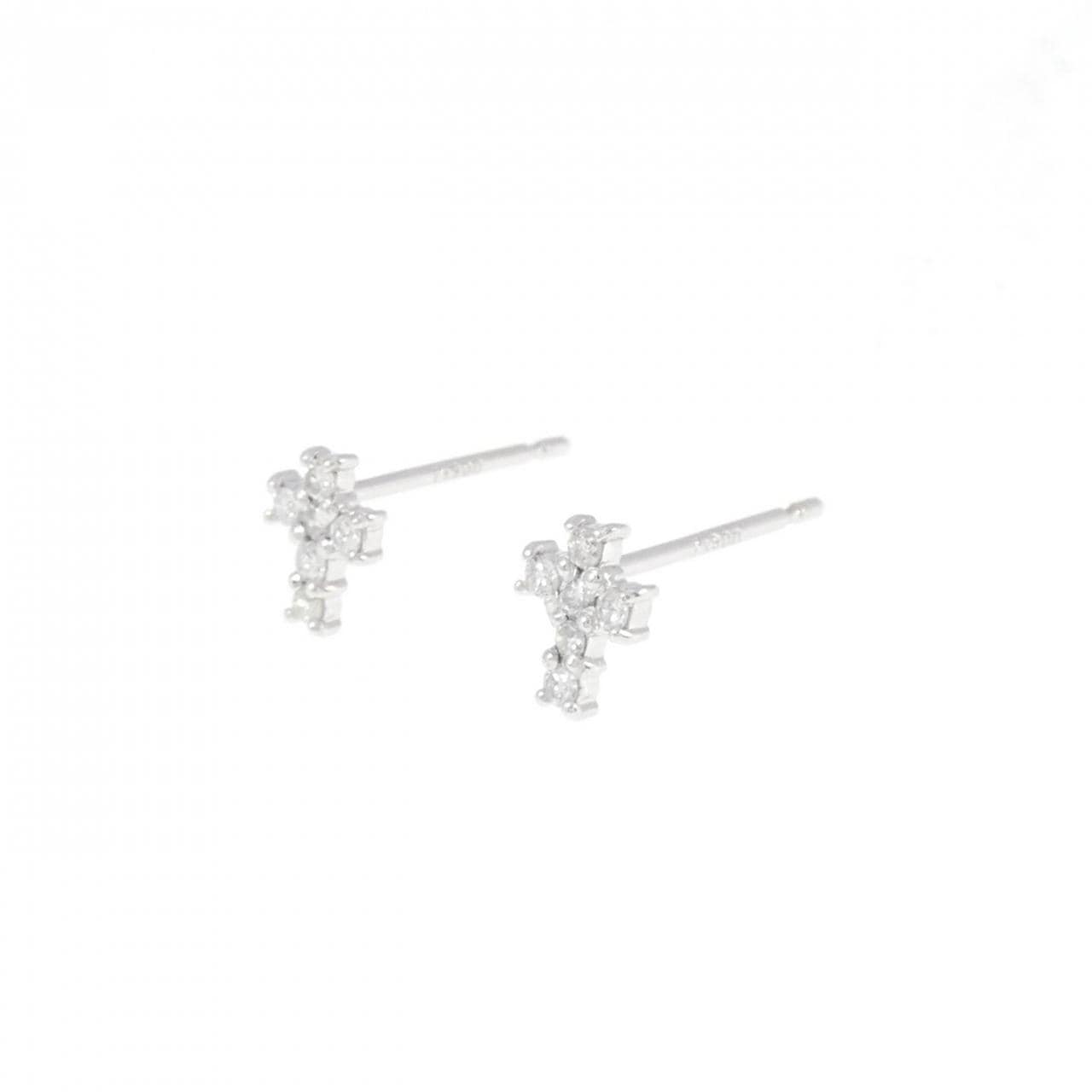 PT Cross Diamond Earrings 0.10CT