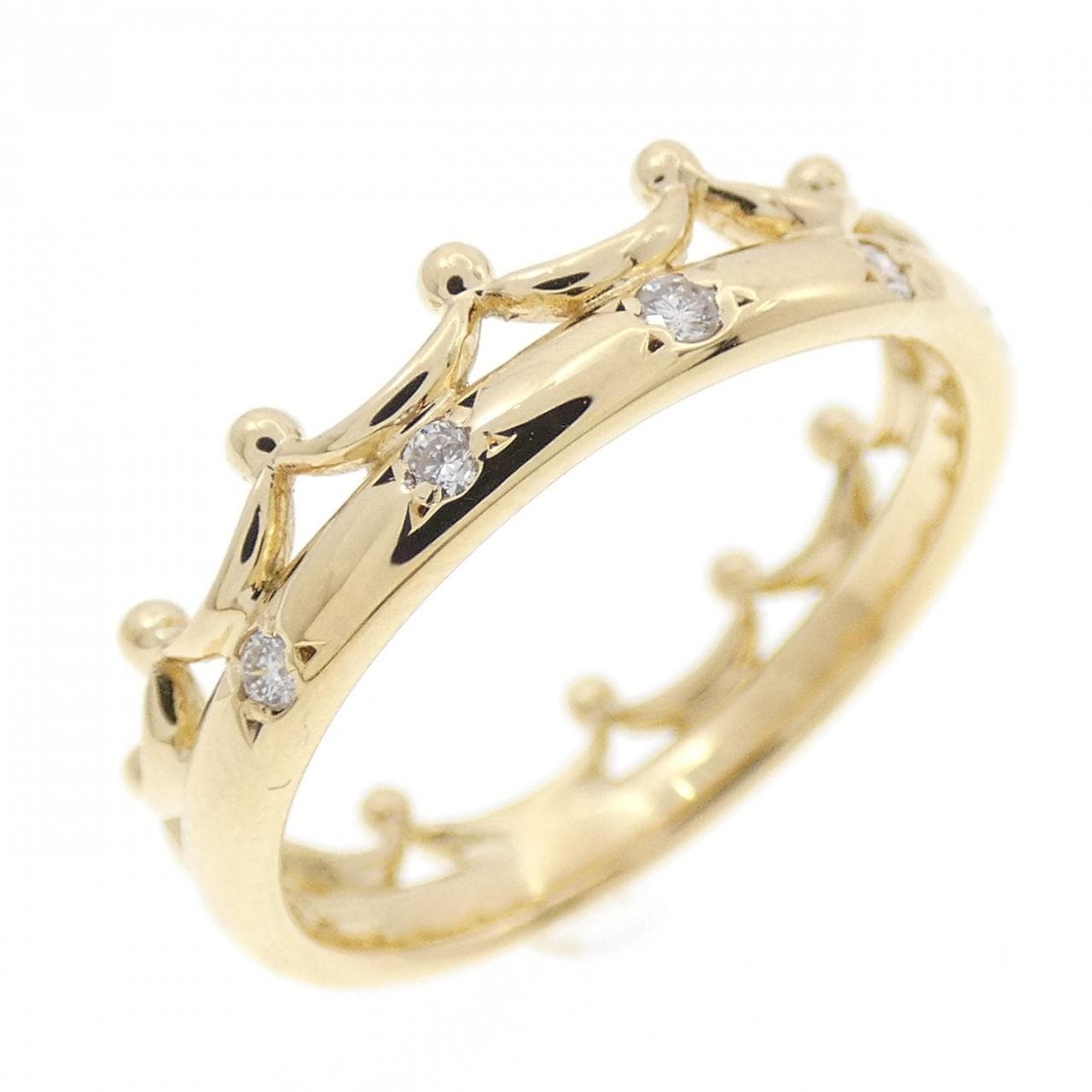 K18YG クラウン ダイヤモンド リング 0.07CT
