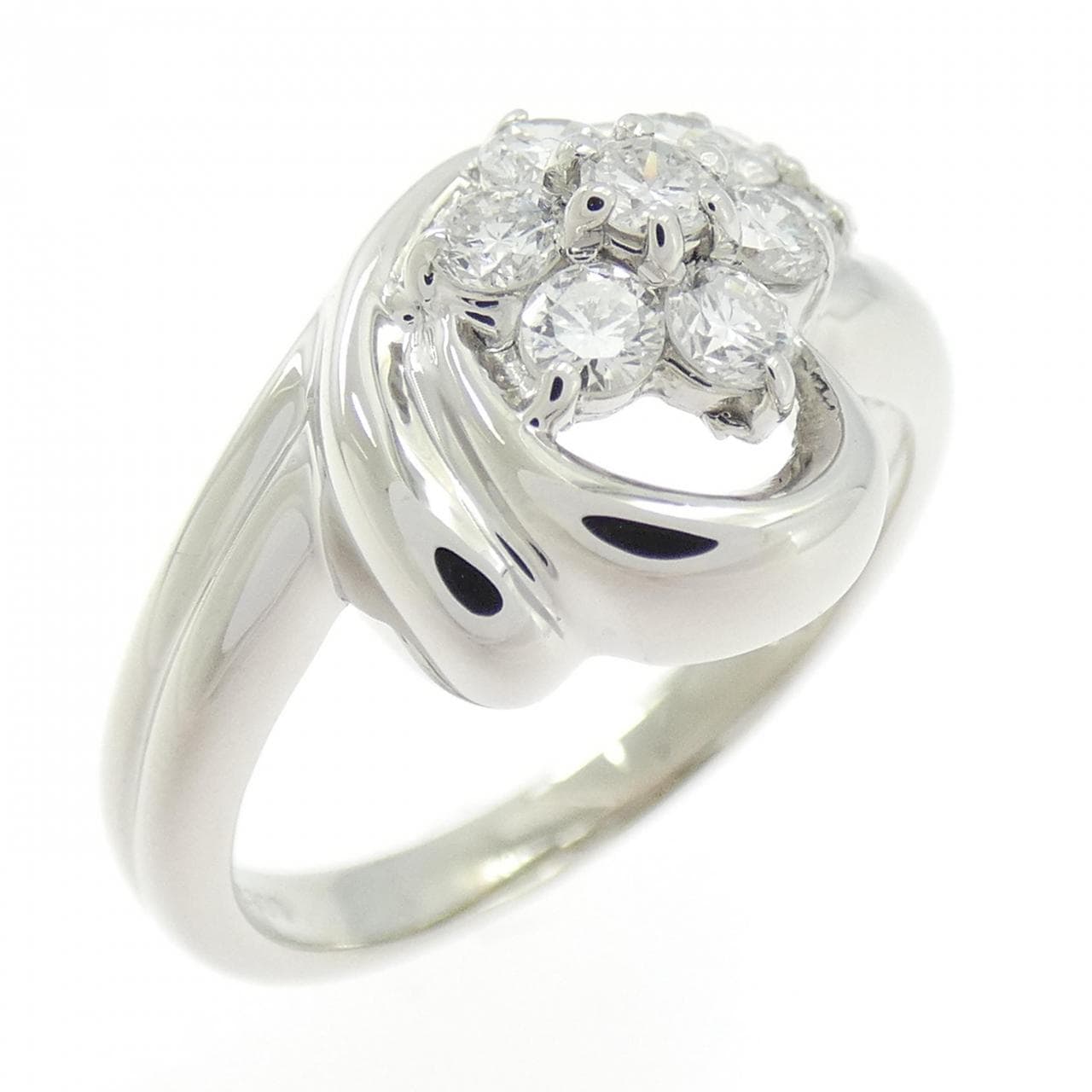 PT900 フラワー ダイヤモンド リング 0.50CT
