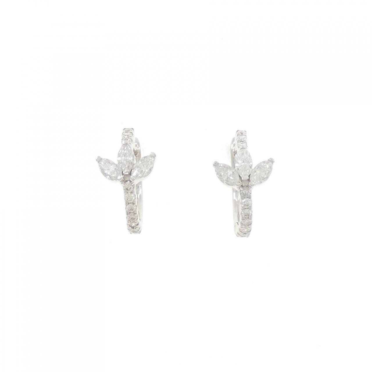 【新品】K18WG ダイヤモンド ピアス 0.58CT
