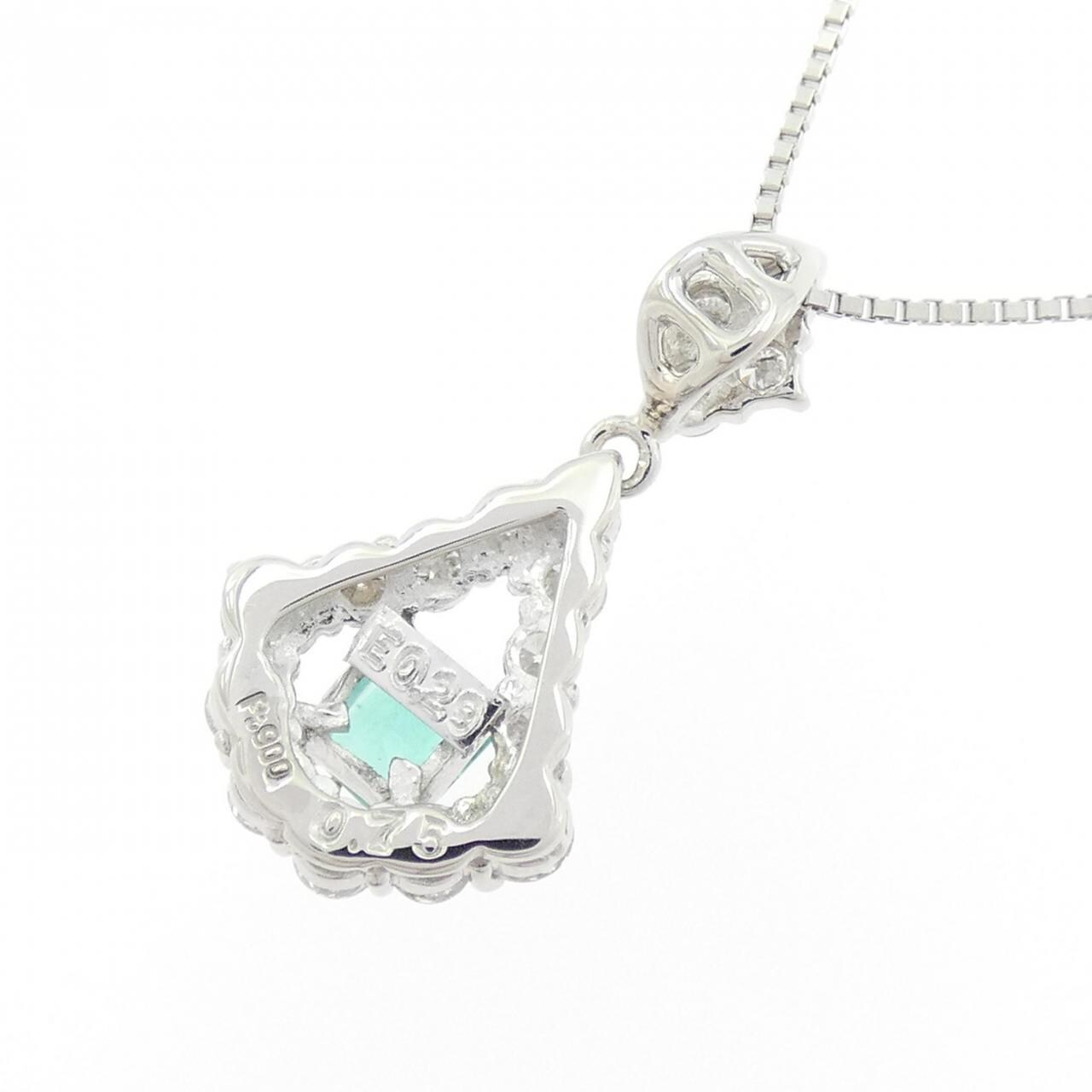 PT900/PT850 エメラルド ネックレス 0.29CT