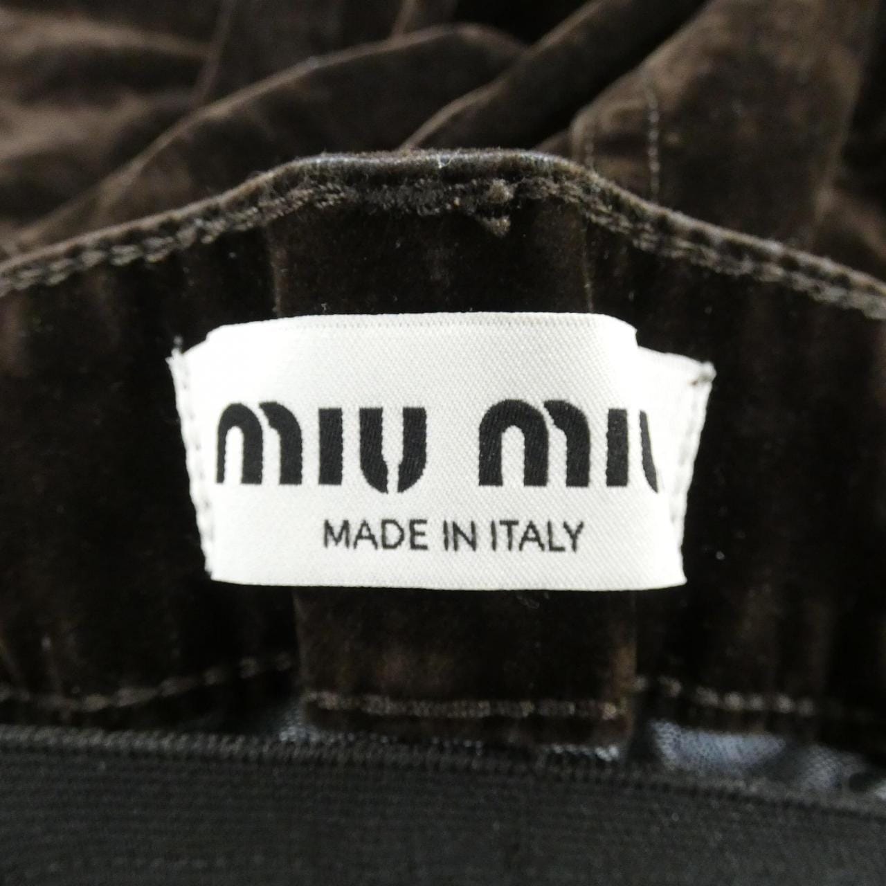 ミュウミュウ MIU MIU MIU MIUロゴ ウォッシュド フロック加工 MP1725 SOOO 157Y パンツ