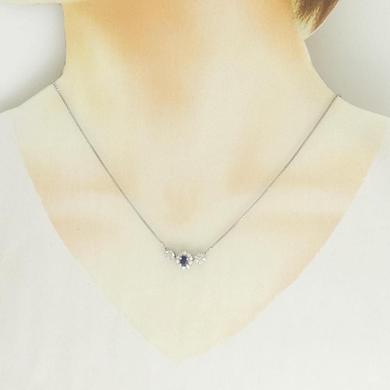 PT900/PT850 サファイヤ ネックレス 0.43CT