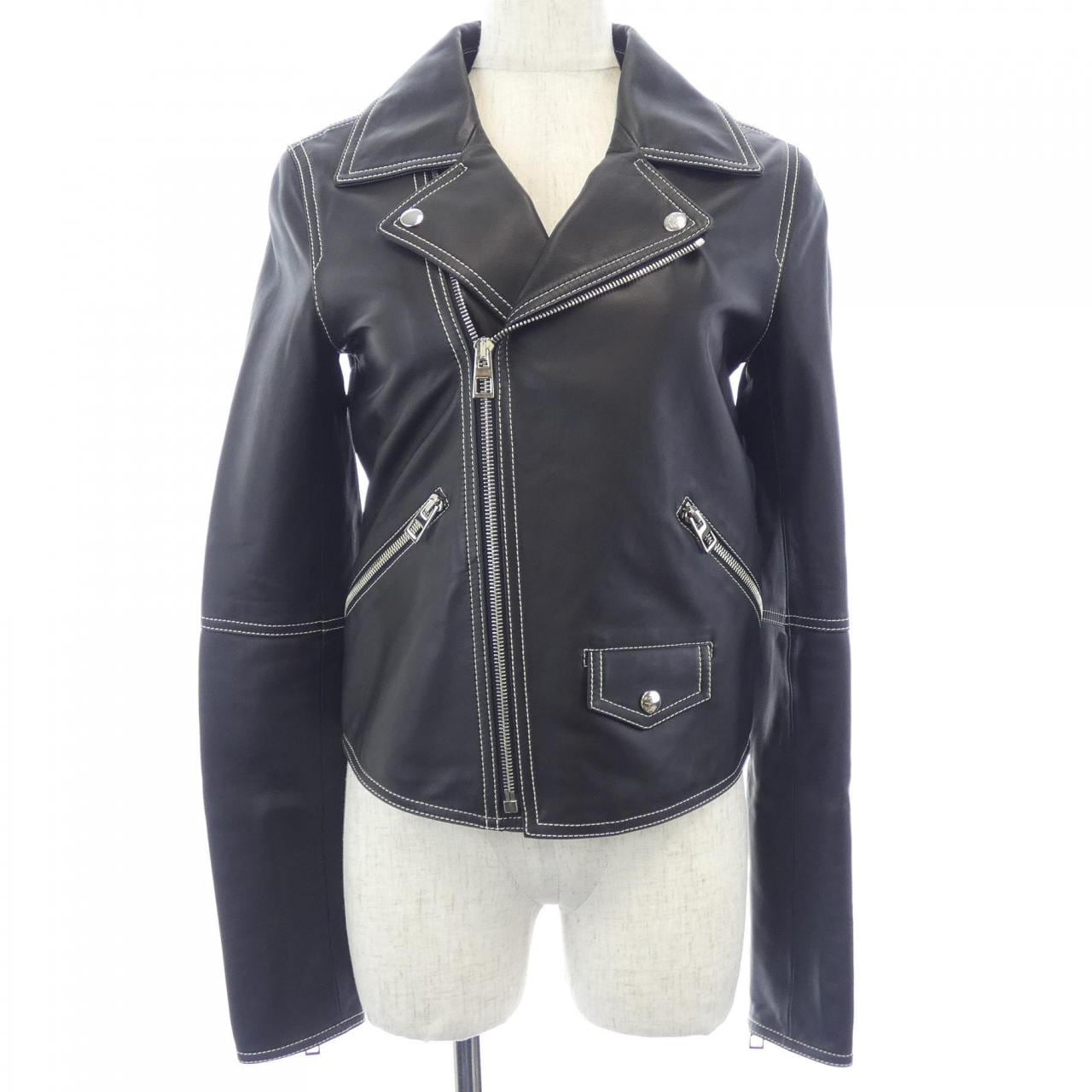 ロエベ LOEWE D1158000PL レザーライダースジャケット