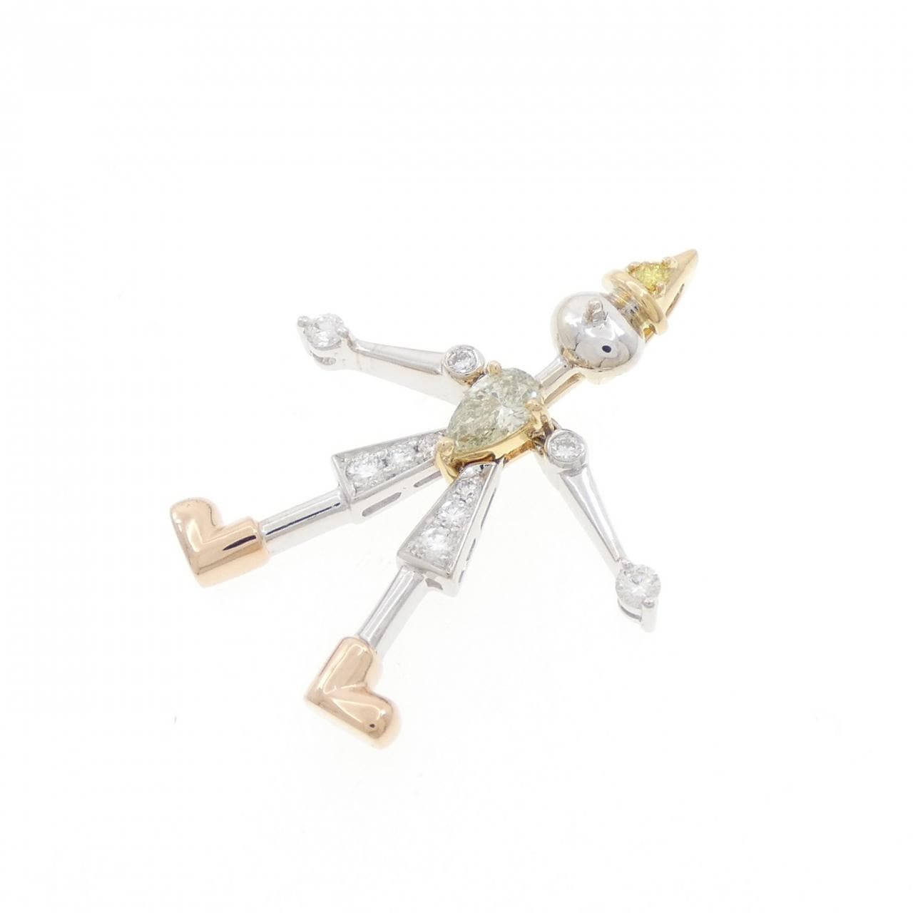 750スリーカラー ダイヤモンド ペンダント 0.428CT