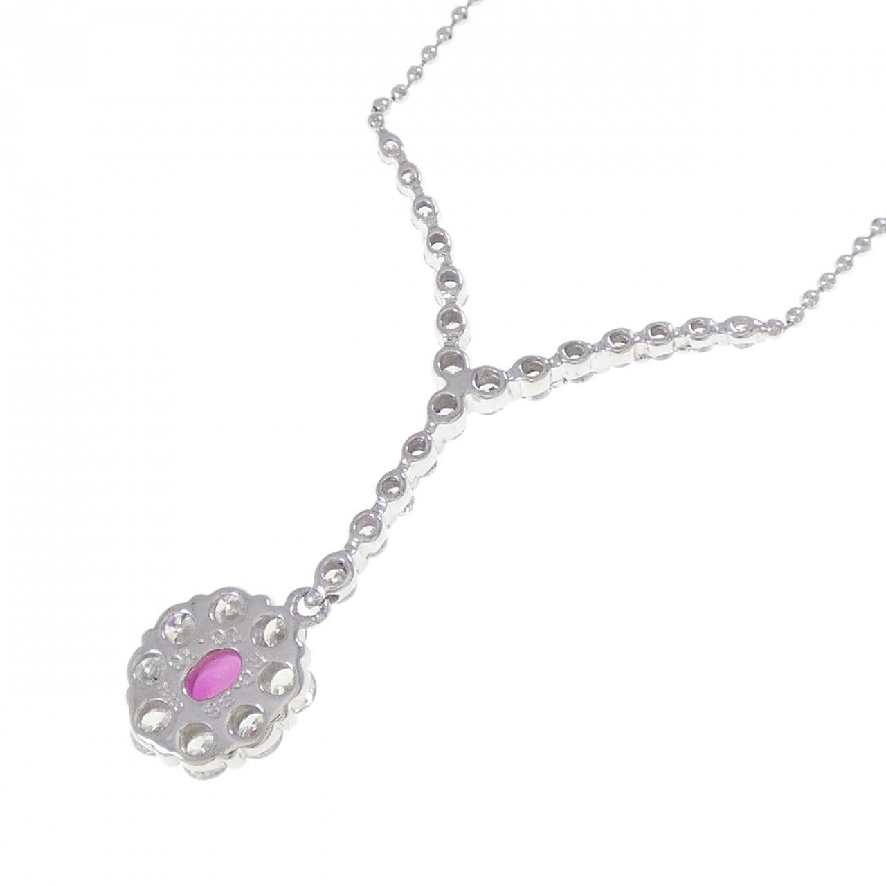PT900/PT850 ルビー ネックレス 0.38CT