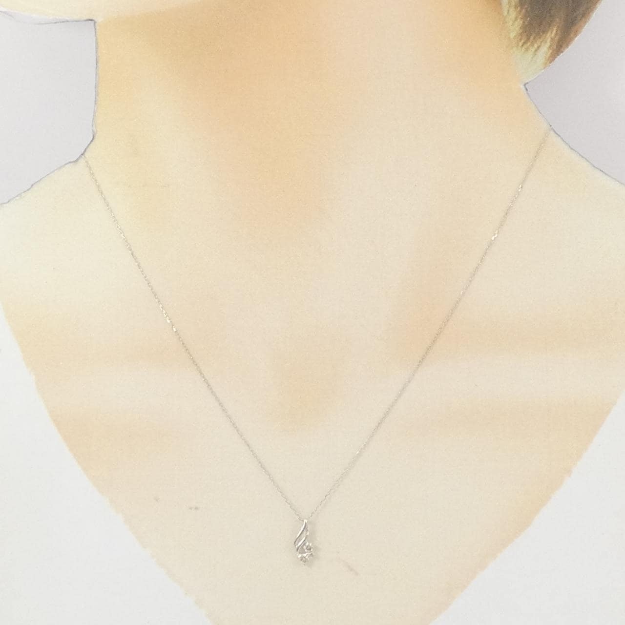 K18WG ダイヤモンド ネックレス 0.10CT
