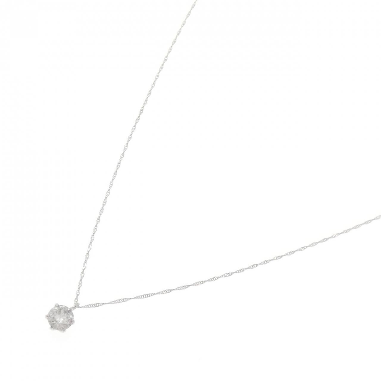 PT999/PT850 ソリティア ダイヤモンド ネックレス 0.4CT