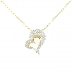K18YG/K18WG ハート ダイヤモンド ネックレス 0.43CT
