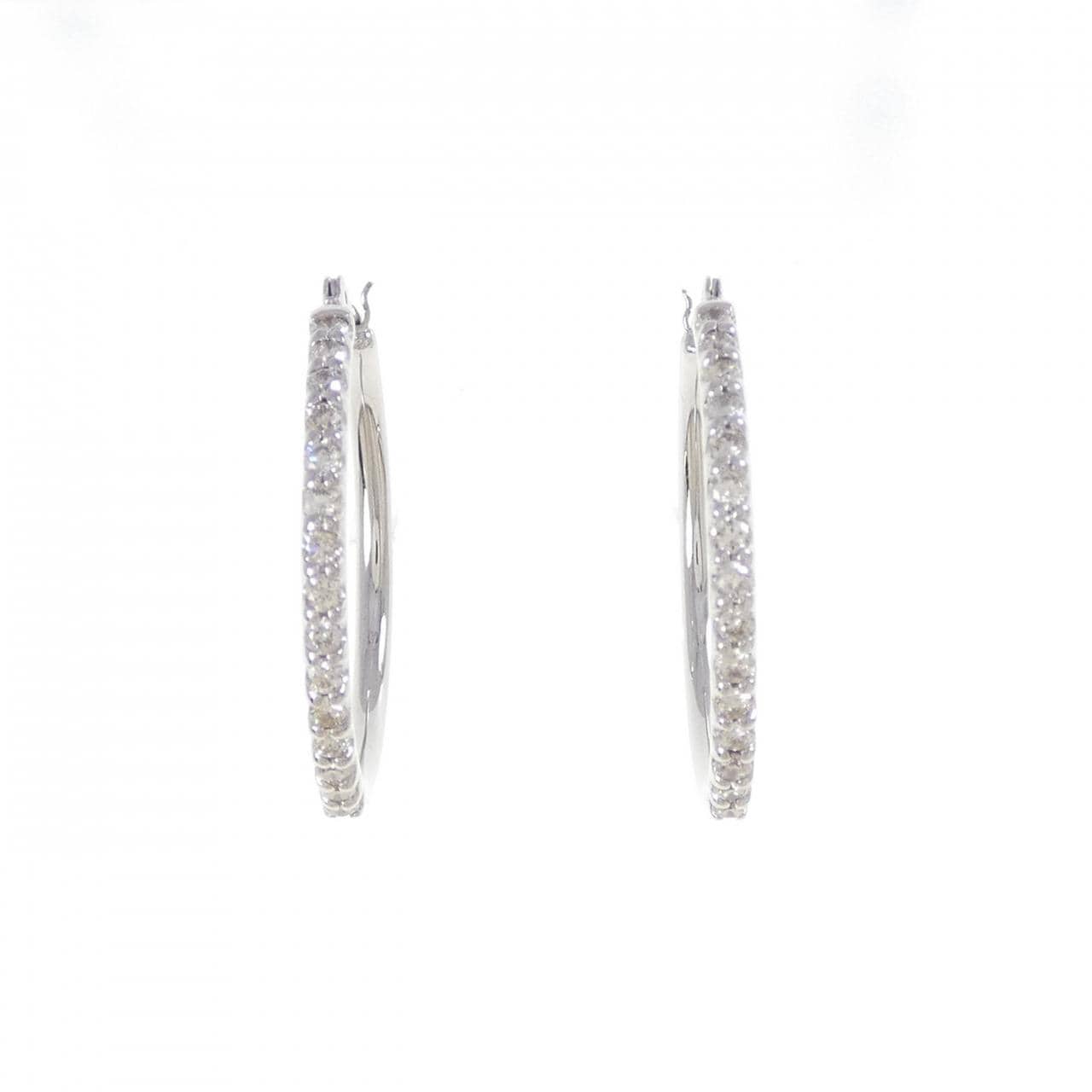 K18WG ダイヤモンド ピアス 0.50CT
