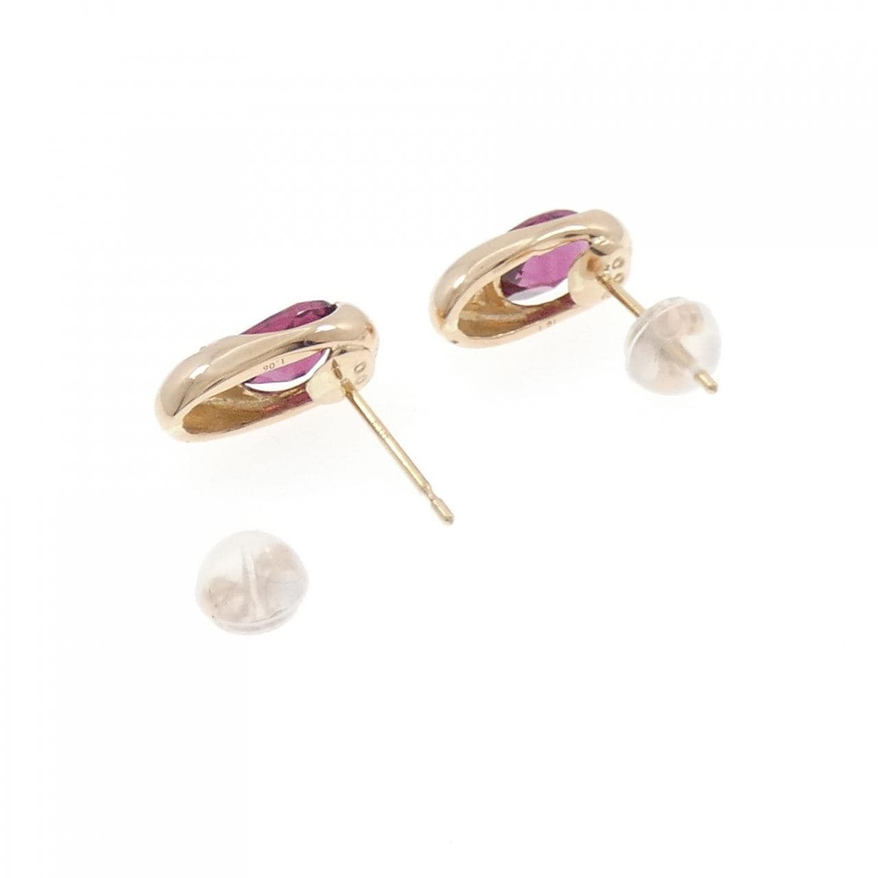 K18PG ガーネット ピアス 2.07CT