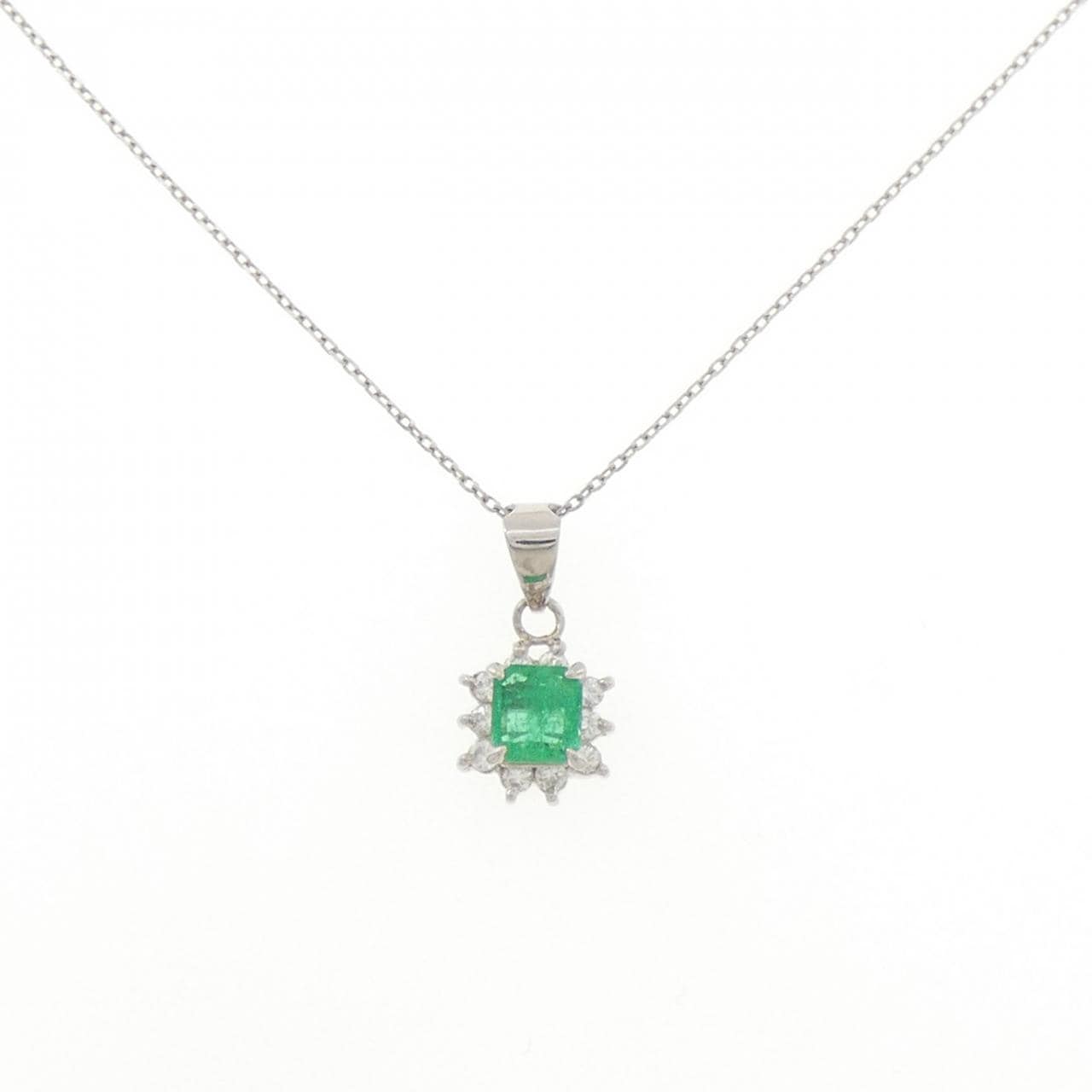 PT900/PT850 エメラルド ネックレス 0.29CT